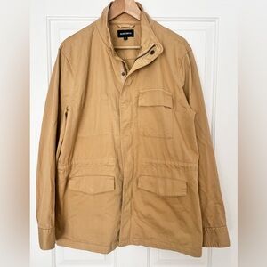 EUC! Bonobos Military Field Jacket Men's Tan Cargo Pockets‎ Safari $198 Large L